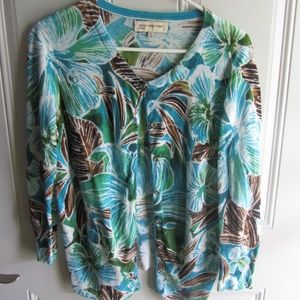 Jones New York Floral Cardigan M